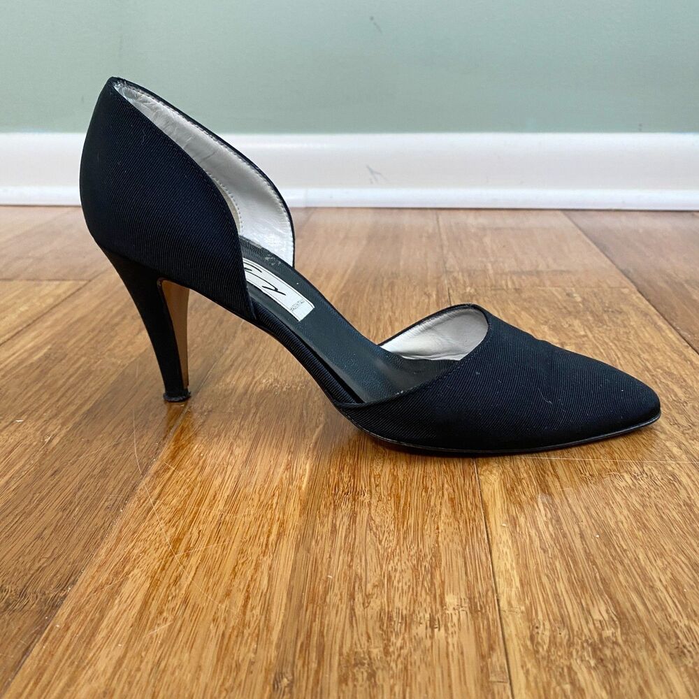 Giuseppe Zanotti Heels Womens 8 Black Vero Curio D'Orsay Pumps Italy 3.25"